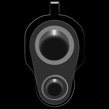 Illustration of the abstract gun muzzle front view