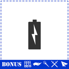 Obraz premium Battery Charging icon flat