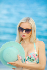 Pretty young girl at the beach.