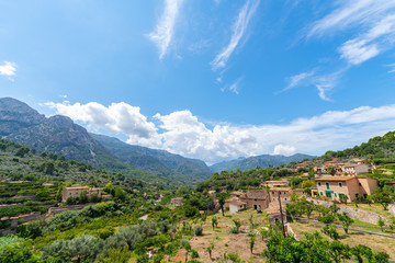 Fototapeta na wymiar Panoramic view of Fornalutx (Mallorca, Spain)