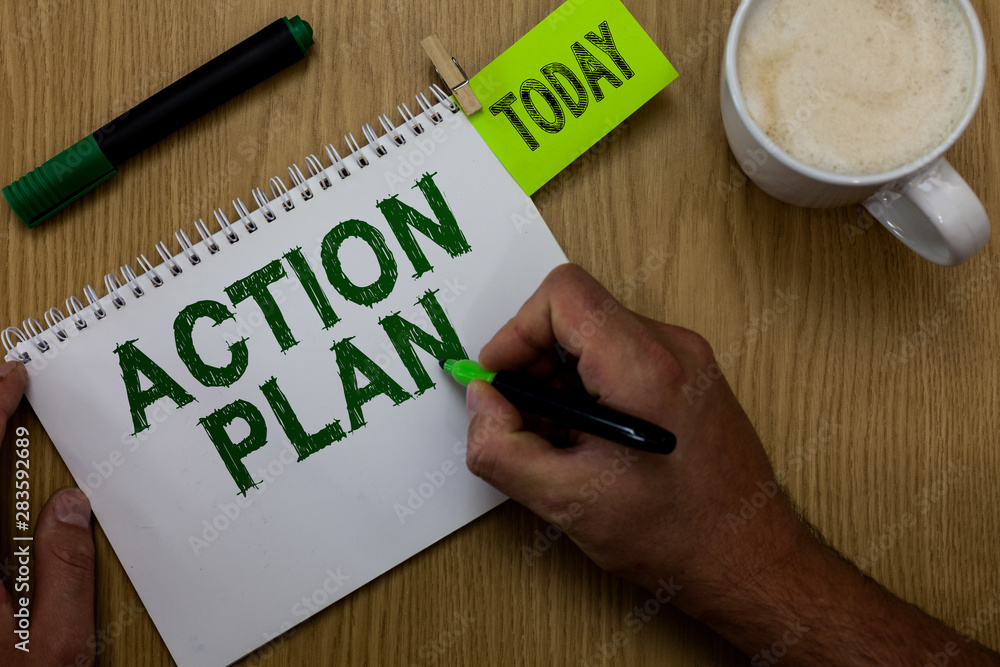 Poster conceptual hand writing showing action plan. business photo showcasing list of things or schedule to