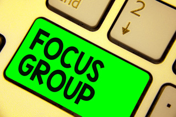 Conceptual hand writing showing Focus Group. Business photo showcasing people assembled to participate in discussion about something Keyboard green key computer computing reflection document