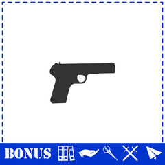 Gun icon flat