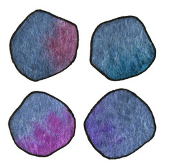 Abstract uneven circles red and dark blue gradient. Hand drawn watercolour painting on white background clip art graphic elements for creative design and printable decor, for design, layouts, logo.