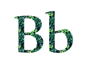 font from leaves, abc