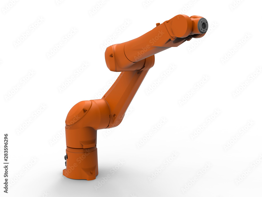 Poster 3d rendering - isolated robotic arm