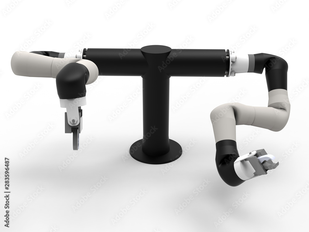 Poster 3d rendering - dual arm robotic arm