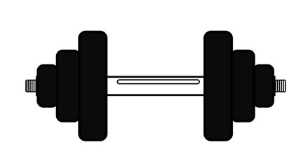 dumbbell icon. sports equipment. black line isolated on white. flat design adapted for web sites...
