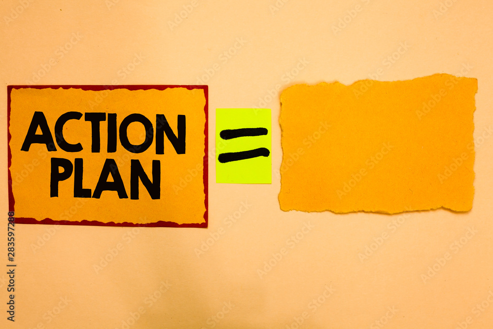 Poster writing note showing action plan. business photo showcasing list of things or schedule to be made th