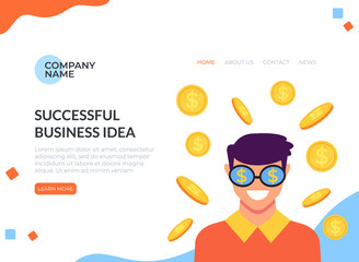 Business start up idea concept. Vector flat cartoon graphic design illustration