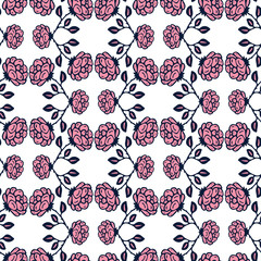 Vintage roses background. Floral seamless pattern. Roses pattern for textile design. Pink flowers repeating pattern.