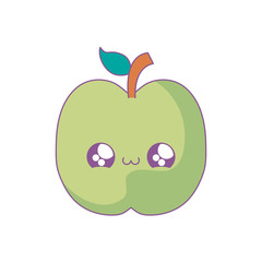 fresh apple fruit kawaii style
