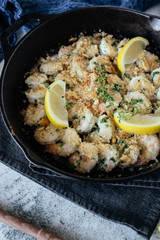 Shrimp Scampi in Cast Iron Skillet
