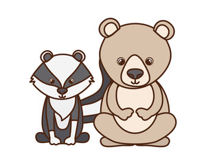 card of celebration with animals on white background