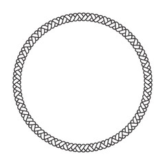 Round rope frame. Circle ropes, rounded border and decorative marine cable frame circles. Rounds cordage knot stamp or nautical twisted knots logo isolated vector icon