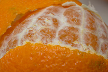 Macro photography of peeled satsuma orange 