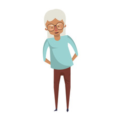 grandparent senior old grandmother cartoon