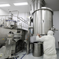 Drug manufacturing laboratory equipment.