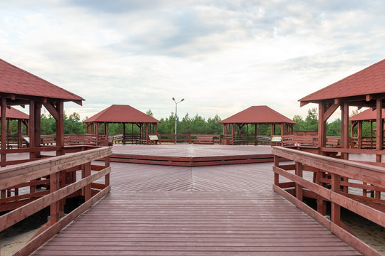 Woden pier, Bledow Desert, Poland