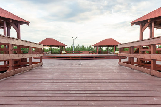 Wooden pier, Bledow Desert, Poland