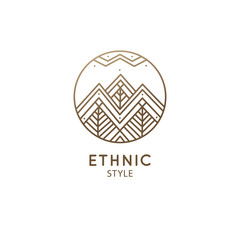Abstract sacred symbol of mountain logo