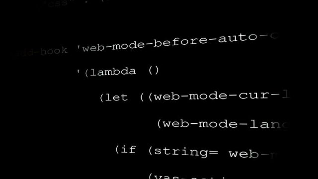 loopable footage of Programming code abstract technology background for software developer and Computer script concept