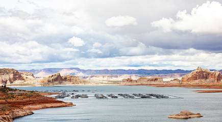 Fototapeta na wymiar Cloudscape over Lake Powell Arizona and Utah USA