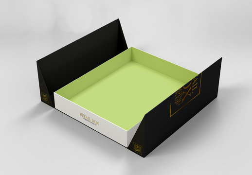 Rigid Box with Folding Cover Mockup