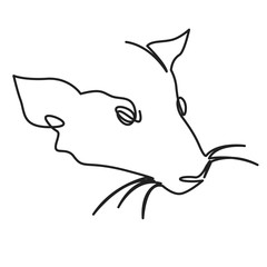 Continuous one line drawing rat, Chinese Zodiac Sign Year of Rat, Happy Chinese New Year 2020