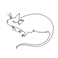 Continuous one line drawing rat, Chinese Zodiac Sign Year of Rat, Happy Chinese New Year 2020