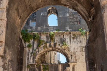 Fototapeta na wymiar Old vaults in Split in Croatia