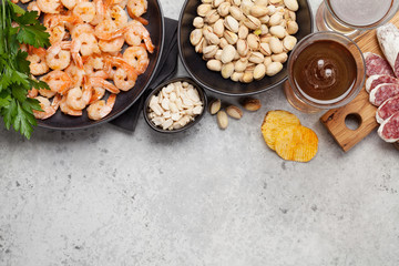 Draft beer and snacks