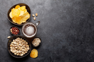 Draft beer and snacks
