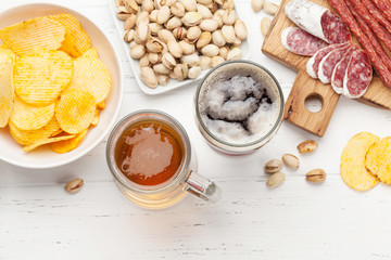 Draft beer and snacks