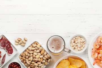 Draft beer and snacks