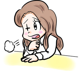 ため息をつく女性