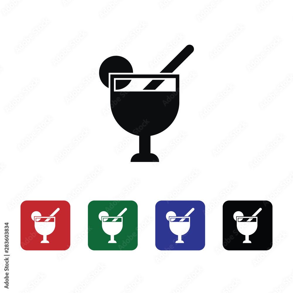 Poster cocktail, drink vector icon. element of kitchen for mobile concept and web apps illustration. thin f