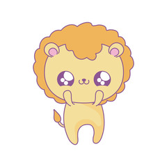 cute lion baby animal kawaii style
