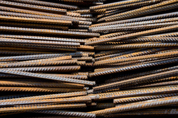  Industrial background. Rebar texture. Rusty rebar for concrete pouring. Steel reinforcement bars. Construction rebar steel work reinforcement. Closeup of Steel rebars.