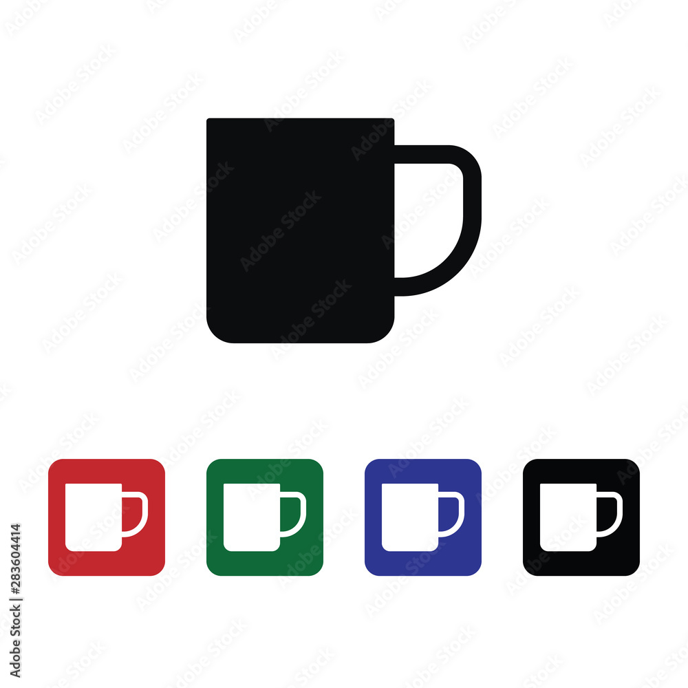 Poster cup, mug vector icon. element of kitchen for mobile concept and web apps illustration. thin flat ico