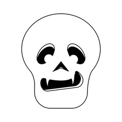 halloween october scary celebration cartoon in black and white