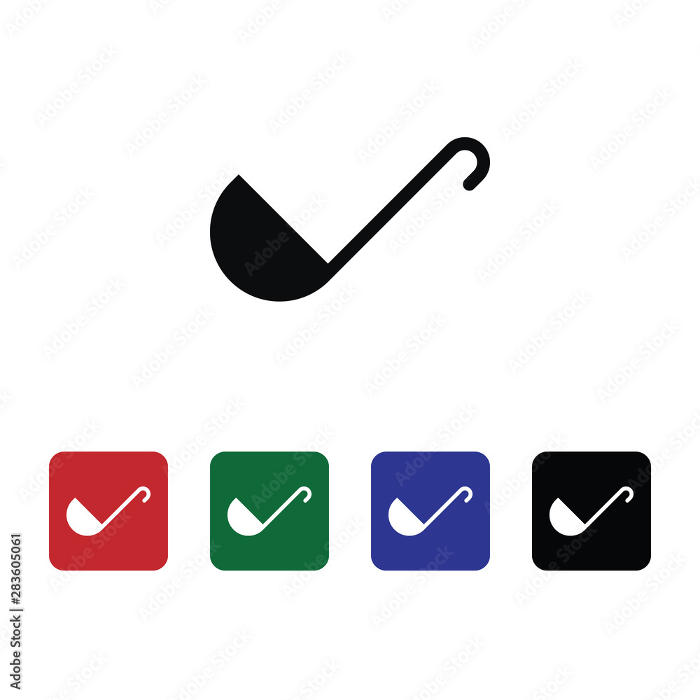 Poster ladle vector icon. element of kitchen for mobile concept and web apps illustration. thin flat icon f