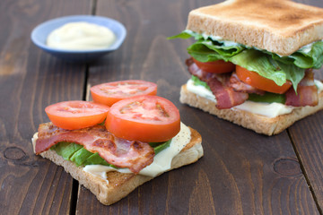 Freshly made blt sandwich