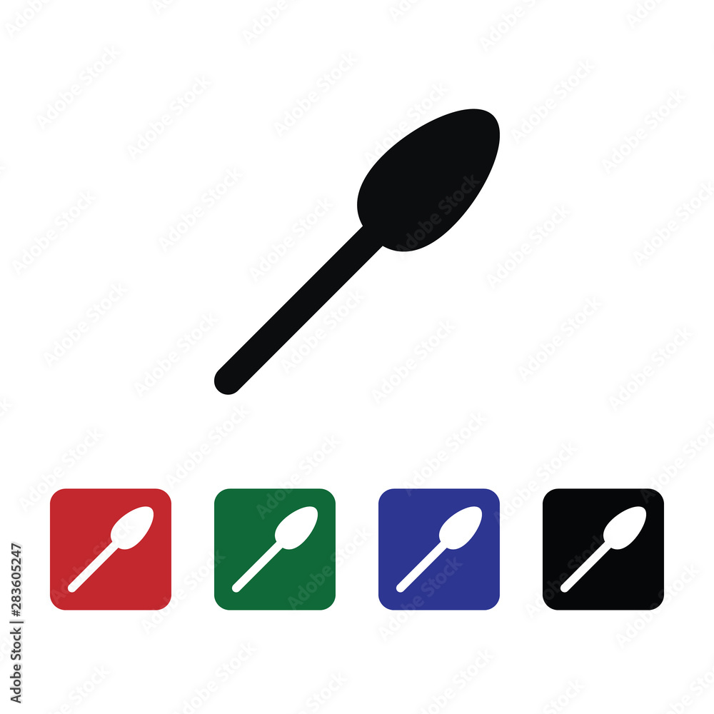 Poster spoon vector icon. element of kitchen for mobile concept and web apps illustration. thin flat icon f