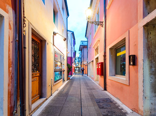 Fototapeta na wymiar colorful street in the Old city of Europe.