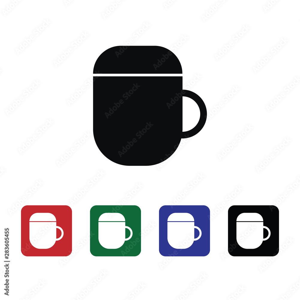 Poster thermos vector icon. element of kitchen for mobile concept and web apps illustration. thin flat icon