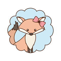 cute and adorable fox with frame