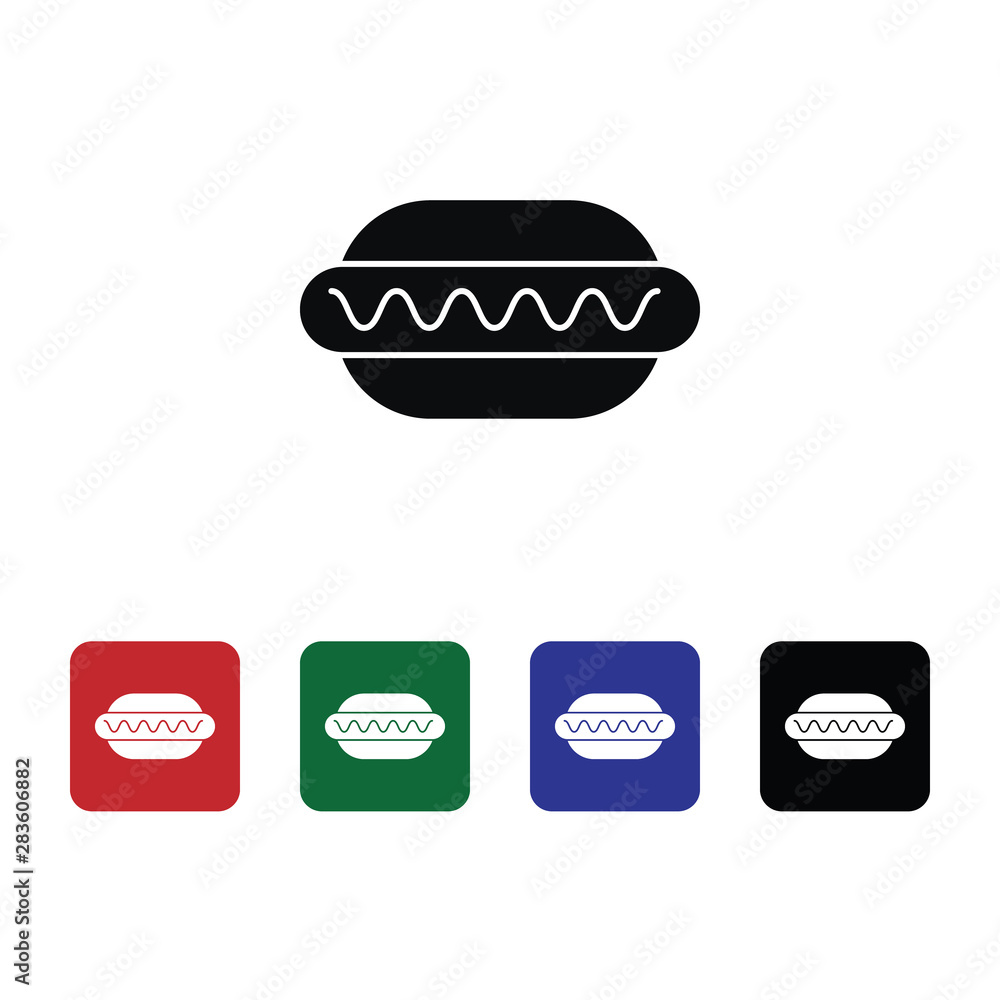 Poster hotdog vector icon. element of kitchen for mobile concept and web apps illustration. thin flat icon 