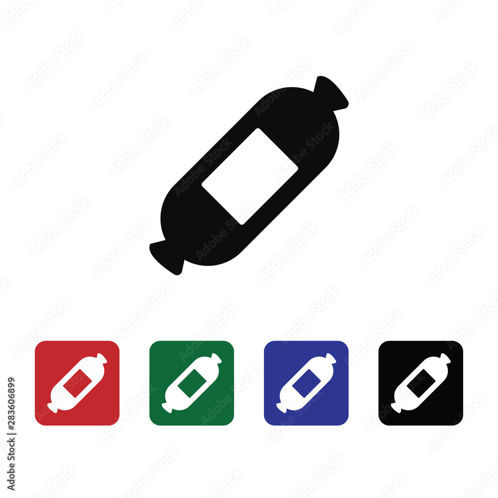 Poster sausage vector icon. element of kitchen for mobile concept and web apps illustration. thin flat icon