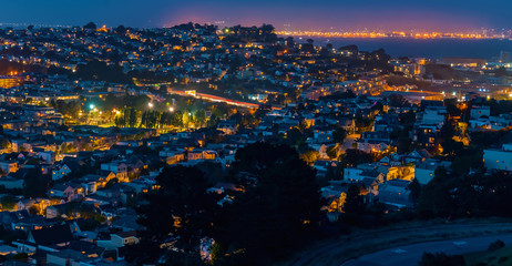 View of San Francisco, CA at twilight